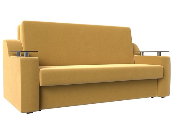 Прямой диван Сенатор Аккордеон 160, Желтый (Микровельвет) в Южно-Сахалинске - изображение