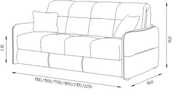 Прямой диван Токио 2 165 (ППУ) в Южно-Сахалинске - предосмотр 4