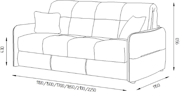 Прямой диван Токио 2 165 (ППУ) в Южно-Сахалинске - изображение 4