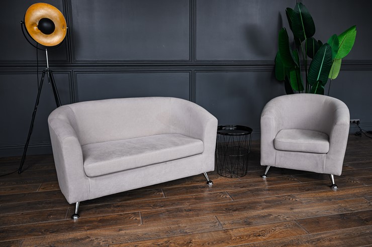 Комплект мебели Брамс  цвет бежевый диван 2Д + кресло в Южно-Сахалинске - изображение 1