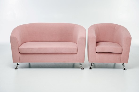 Комплект мебели Брамс  цвет розовый диван 2Д + кресло в Южно-Сахалинске - изображение