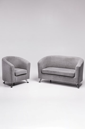 Комплект мебели Брамс  цвет серый диван 2Д + кресло в Южно-Сахалинске - изображение 1