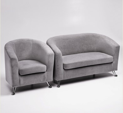 Комплект мебели Брамс  цвет серый диван 2Д + кресло в Южно-Сахалинске - изображение