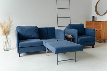 Комплект мебели диван + кресло-кровать Бэст синий в Южно-Сахалинске - предосмотр 6