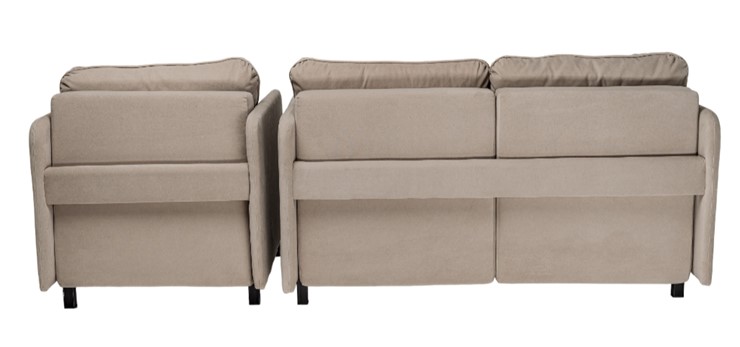 Комплект мебели диван + кресло-кровать Бэст бежевый в Южно-Сахалинске - изображение 1