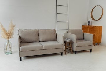 Комплект мебели диван + кресло-кровать Бэст бежевый в Южно-Сахалинске - предосмотр 2