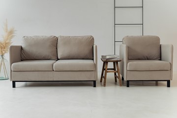 Комплект мебели диван + кресло-кровать Бэст бежевый в Южно-Сахалинске - предосмотр 3