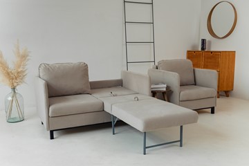 Комплект мебели диван + кресло-кровать Бэст бежевый в Южно-Сахалинске - предосмотр 4
