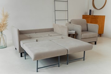 Комплект мебели диван + кресло-кровать Бэст бежевый в Южно-Сахалинске - предосмотр 5