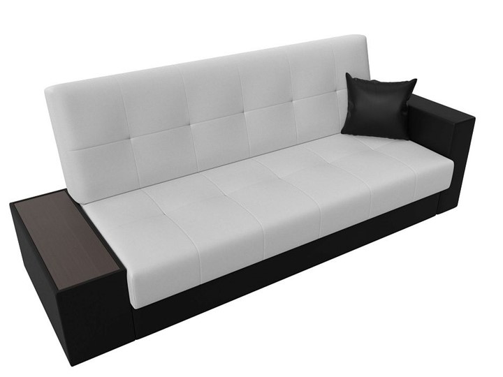 Прямой диван Лига-020, Белый\Белый\Черный(экокожа) в Южно-Сахалинске - изображение 4