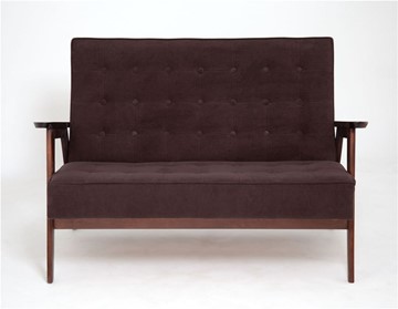 Прямой диван Ретро, двухместный (темный тон / RS32 - коричневый) в Южно-Сахалинске - предосмотр 1
