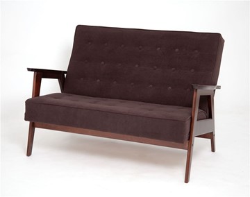 Прямой диван Ретро, двухместный (темный тон / RS32 - коричневый) в Южно-Сахалинске - предосмотр