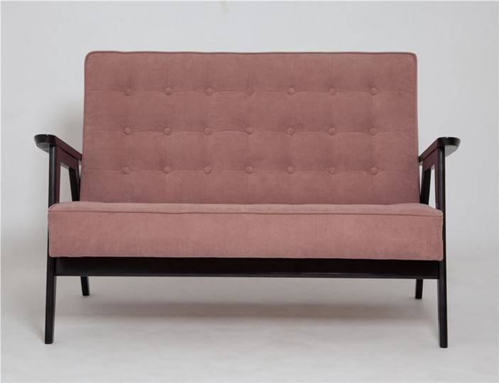 Прямой диван Ретро, двухместный (венге / RS 12 - розовый) в Южно-Сахалинске - изображение 1