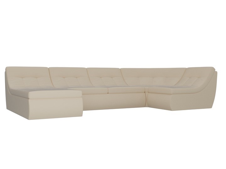 Модульный П-образный диван Холидей, Бежевый (экокожа) в Южно-Сахалинске - изображение