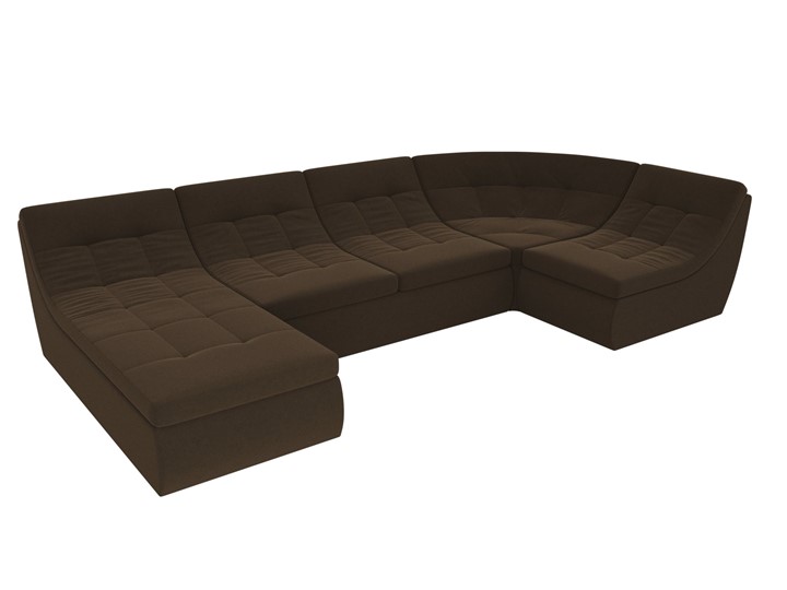Модульный П-образный диван Холидей, Коричневый (микровельвет) в Южно-Сахалинске - изображение 5