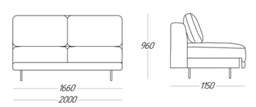 Модуль диван без подлокотников Нортон мод.005 1660 в Южно-Сахалинске