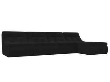 Модульный угловой диван Холидей, Черный (велюр) в Южно-Сахалинске - предосмотр
