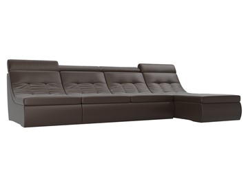 Модульный раскладной диван Холидей люкс, Коричневый (экокожа) в Южно-Сахалинске - предосмотр