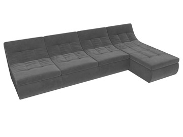 Модульный угловой диван Холидей, Серый (велюр) в Южно-Сахалинске - предосмотр 5