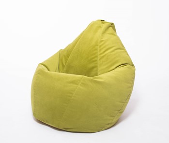 Кресло-мешок Груша среднее, велюр однотон, травянное в Южно-Сахалинске - предосмотр