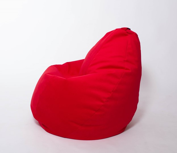 Кресло-мешок Груша среднее, велюр однотон, красное в Южно-Сахалинске - изображение 1