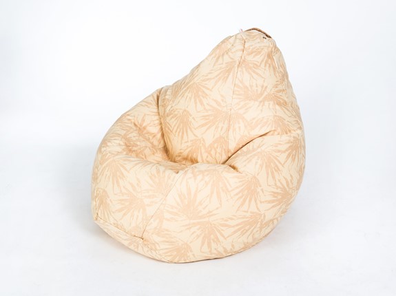 Кресло-мешок Груша большое, жаккард, бежевые листья в Южно-Сахалинске - изображение