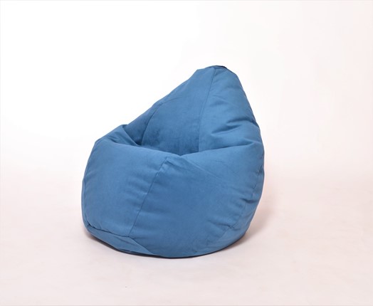 Кресло-мешок Груша большое, велюр однотон, синее в Южно-Сахалинске - изображение