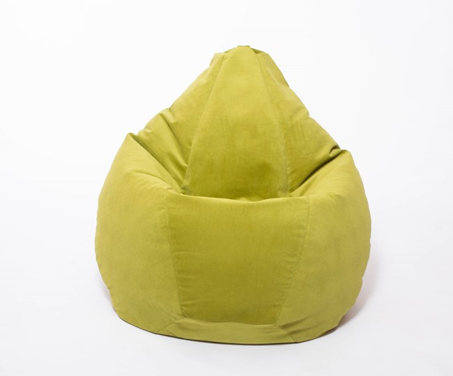 Кресло-мешок Груша большое, велюр однотон, травянное в Южно-Сахалинске - изображение 1