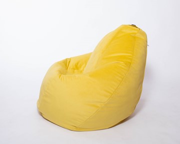 Кресло-мешок Груша среднее, велюр однотон, лимонное в Южно-Сахалинске - предосмотр 1