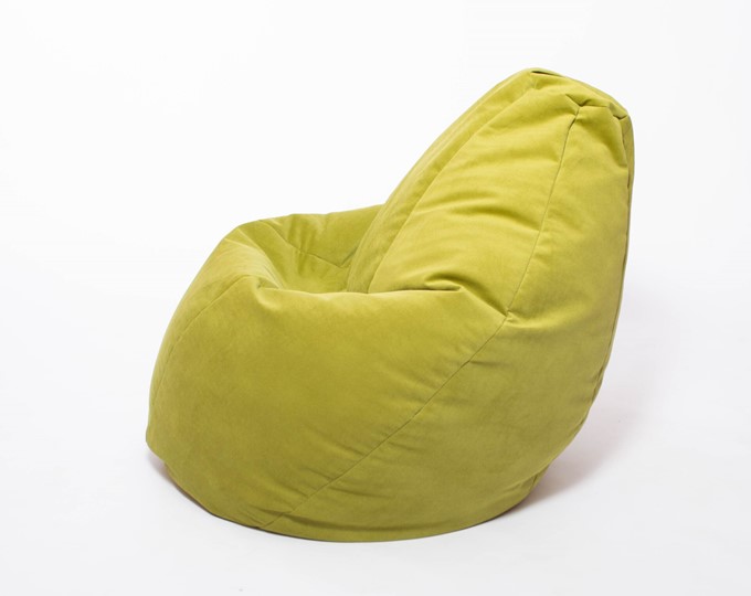 Кресло-мешок Груша малое, велюр однотон, травянное в Южно-Сахалинске - изображение 2