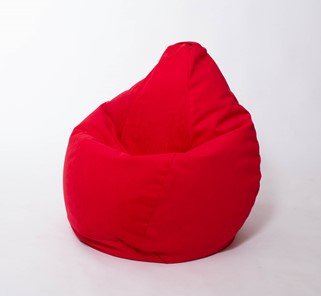 Кресло-мешок Груша большое, велюр однотон, красное в Южно-Сахалинске - предосмотр