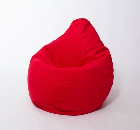 Кресло-мешок Груша большое, велюр однотон, красное в Южно-Сахалинске - изображение