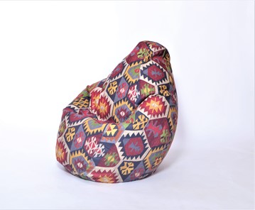 Кресло-мешок Груша среднее, велюр принт, мехико графит в Южно-Сахалинске