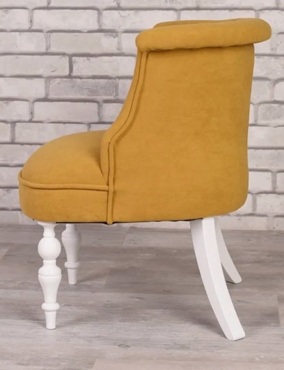 Кресло Бархат (горчичный/белый) в Южно-Сахалинске - изображение 1