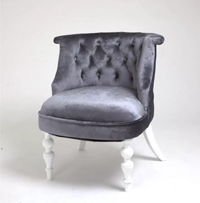 Кресло Бархат (серый бархат/белая эмаль) в Южно-Сахалинске - предосмотр 1