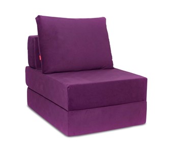 Кресло бескаркасное Окта, велюр фиолетовый в Южно-Сахалинске