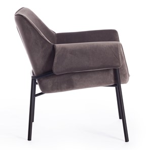 Кресло BESS (mod. 0179471) металл/вельвет, 70х71х75 см, серо-коричневый S108 (84 Brown)/черный в Южно-Сахалинске - предосмотр 1