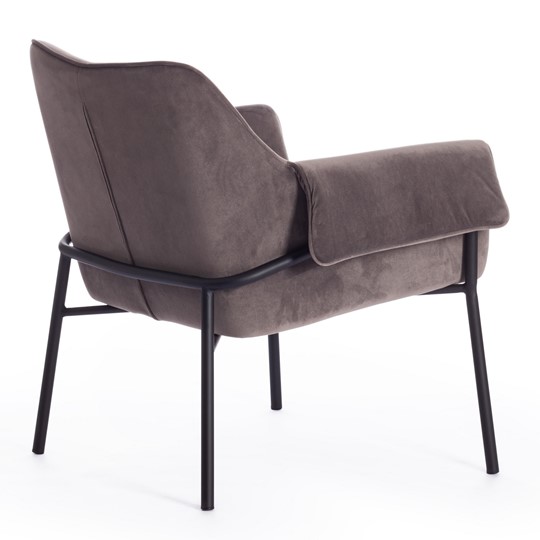 Кресло BESS (mod. 0179471) металл/вельвет, 70х71х75 см, серо-коричневый S108 (84 Brown)/черный в Южно-Сахалинске - изображение 2