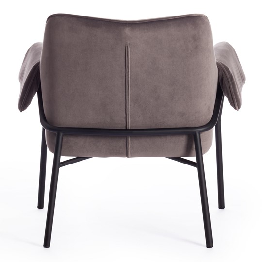Кресло BESS (mod. 0179471) металл/вельвет, 70х71х75 см, серо-коричневый S108 (84 Brown)/черный в Южно-Сахалинске - изображение 3