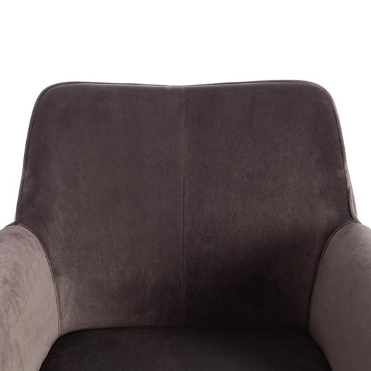 Кресло BESS (mod. 0179471) металл/вельвет, 70х71х75 см, серо-коричневый S108 (84 Brown)/черный в Южно-Сахалинске - изображение 5