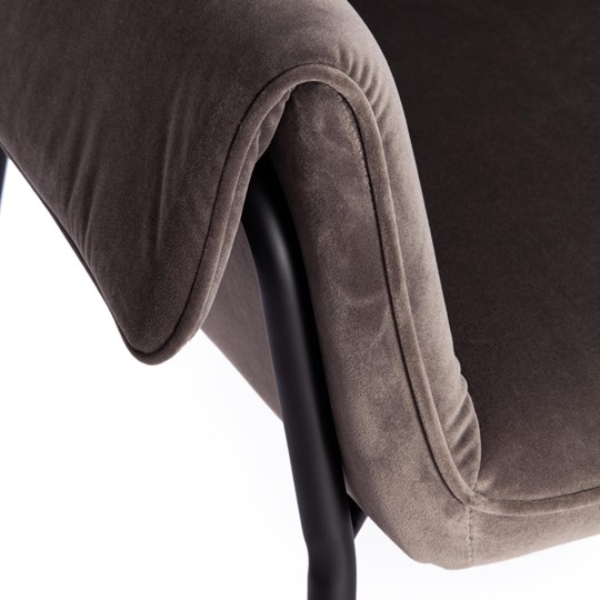 Кресло BESS (mod. 0179471) металл/вельвет, 70х71х75 см, серо-коричневый S108 (84 Brown)/черный в Южно-Сахалинске - изображение 7