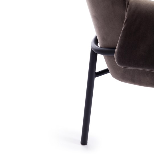 Кресло BESS (mod. 0179471) металл/вельвет, 70х71х75 см, серо-коричневый S108 (84 Brown)/черный в Южно-Сахалинске - изображение 8