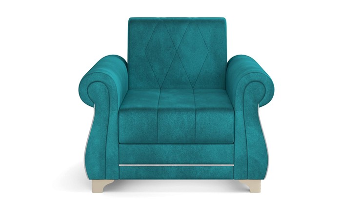 Кресло для отдыха Порто, велюр тенерифе изумруд / велюр тенерифе грей в Южно-Сахалинске - изображение 1