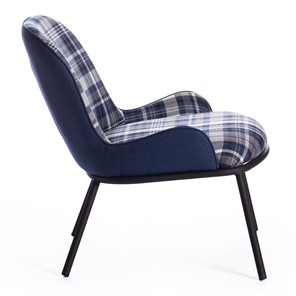 Кресло DUKEN (mod. 0179322) металл/ткань, 79х59х66 см, синий/синяя шотландка/черный в Южно-Сахалинске - предосмотр 1