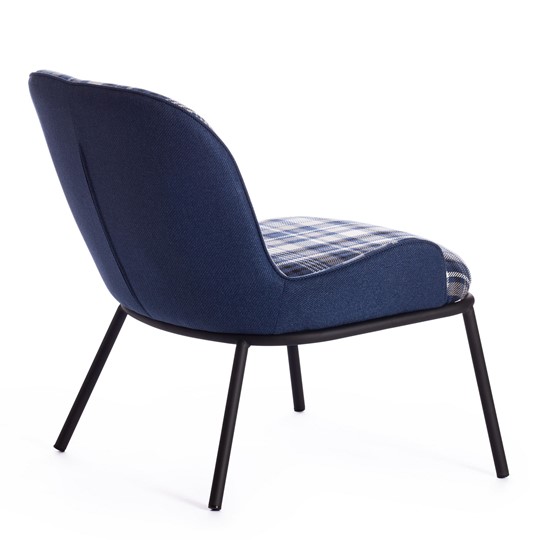 Кресло DUKEN (mod. 0179322) металл/ткань, 79х59х66 см, синий/синяя шотландка/черный в Южно-Сахалинске - изображение 2