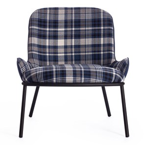 Кресло DUKEN (mod. 0179322) металл/ткань, 79х59х66 см, синий/синяя шотландка/черный в Южно-Сахалинске - предосмотр 4