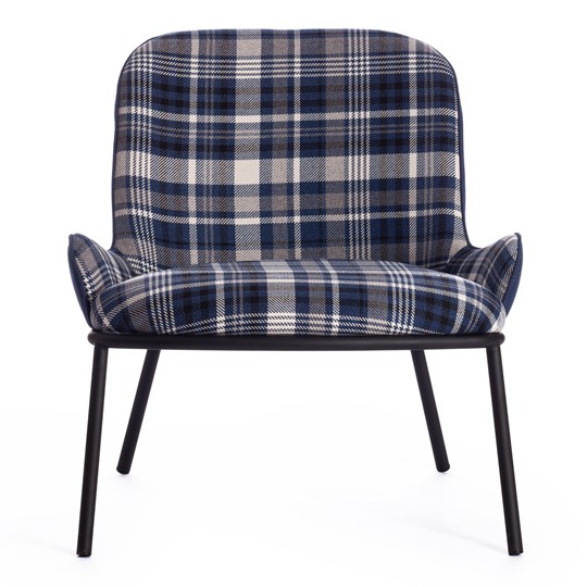 Кресло DUKEN (mod. 0179322) металл/ткань, 79х59х66 см, синий/синяя шотландка/черный в Южно-Сахалинске - изображение 4