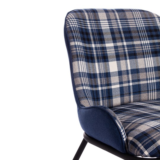 Кресло DUKEN (mod. 0179322) металл/ткань, 79х59х66 см, синий/синяя шотландка/черный в Южно-Сахалинске - изображение 6