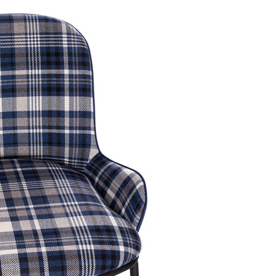 Кресло DUKEN (mod. 0179322) металл/ткань, 79х59х66 см, синий/синяя шотландка/черный в Южно-Сахалинске - изображение 9