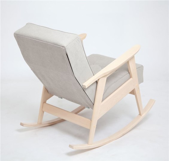 Кресло-качалка Ретро (беленый дуб / 02 - светло-серый) в Южно-Сахалинске - изображение 1